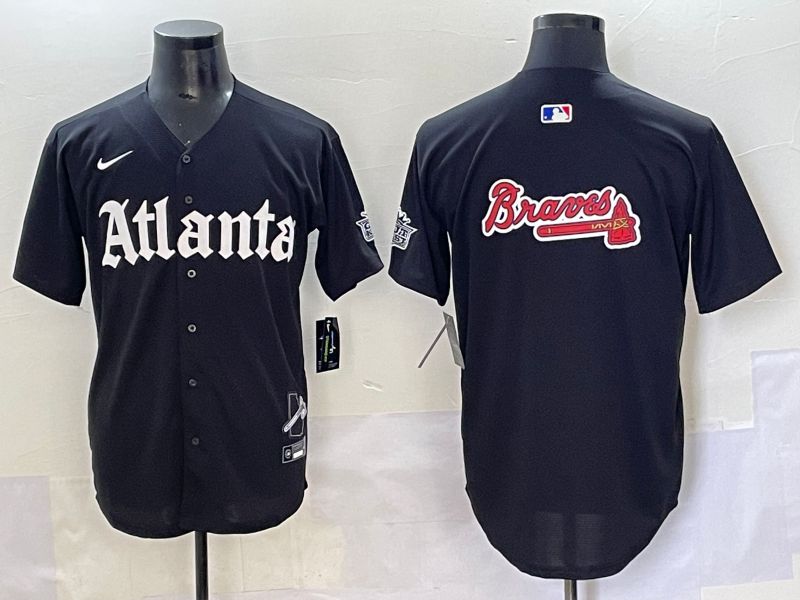 Men 2025 Atlanta Braves Blank Black Five generations Joint Name Nike MLB Jersey style 1->atlanta braves->MLB Jersey